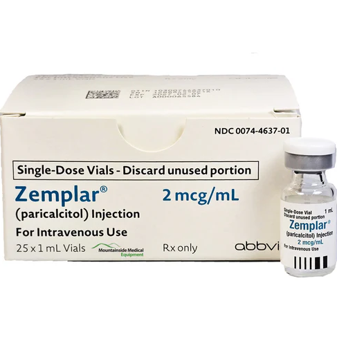 VITAMIN D INJ ZEMPLAR 2MCG/ML VL BX/25