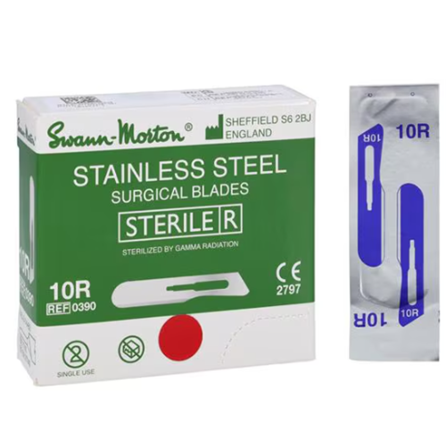 BLADE STAINLESS STEEL SIZE 10R BX/100