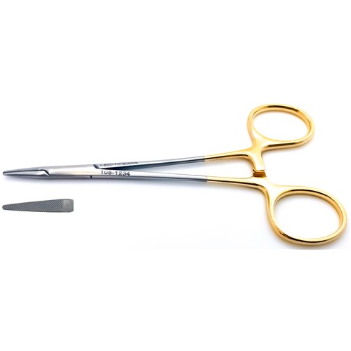 NEEDLE HOLDER HALSEY SERRATED TC 5"