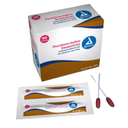 SWABSTICKS PREP POVIDINE IODINE 1S 10/CS