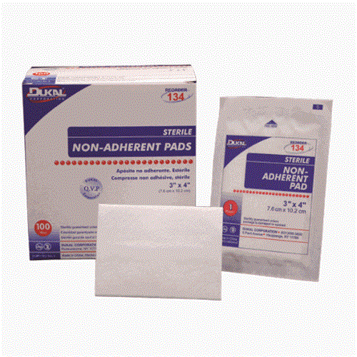 PAD FILM NON ADHERENT 3" x 4" WHT BX/100