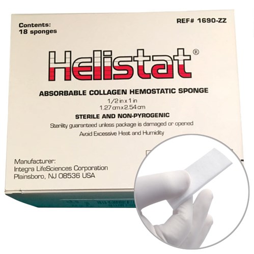 HELISTAT HEMOSTATIC SPONGE 1/2"x1" 18/BX