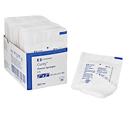 GAUZE SPONGE 2X2" 8PLY STERILE 2S BX/100