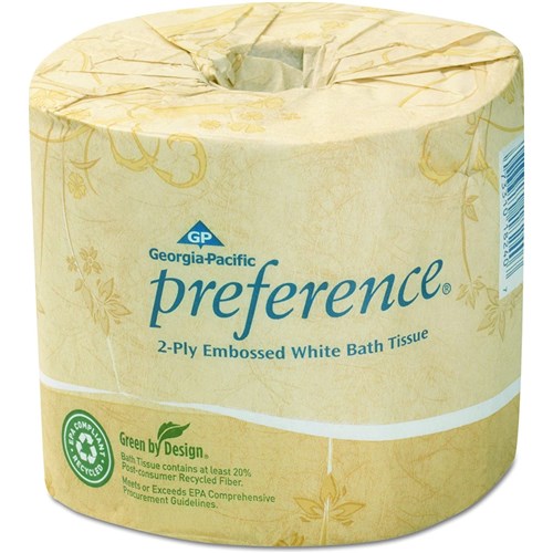 TOILET PAPER EMBOSSED 2-PLY WHITE CS/80