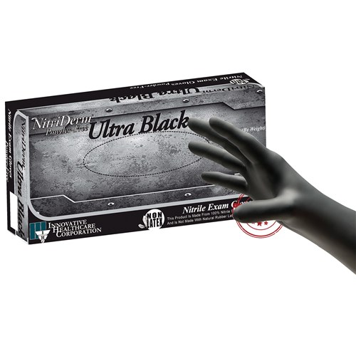 GLOVE EXAM NITRILE MEDIUM BLACK BX/100