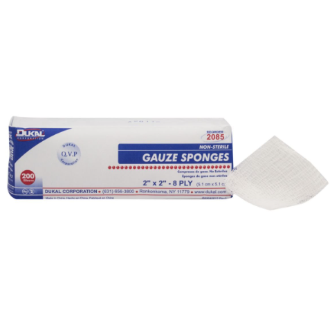 GAUZE SPONGE 2x2 8-PLY NS WOVEN 25BX/CS