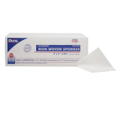 GAUZE SPONGE 3X3 4-PLY NON WOVEN NS