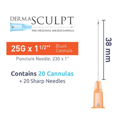 CANNULA 25G x 1.5" 38MM DERMASCULPT