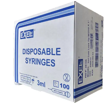 SYRINGE 3ML EXEL 25G x 5/8" LUER LOK BX/