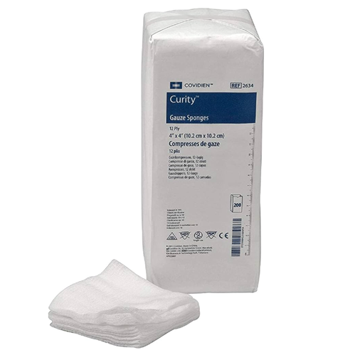 GAUZE CURITY 4 X 4 12-PLY N/S NON-WOVEN