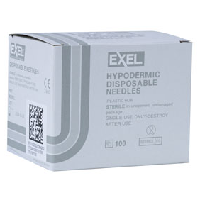 NEEDLE HYPODERMIC EXEL 27G x 1/2" BX/100