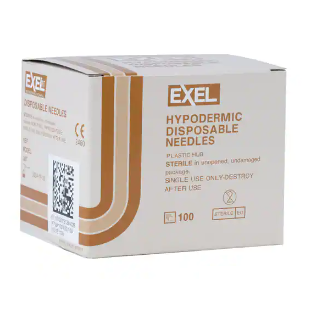 NEEDLE HYPODERMIC EXEL 26G x 1/2" BX/100