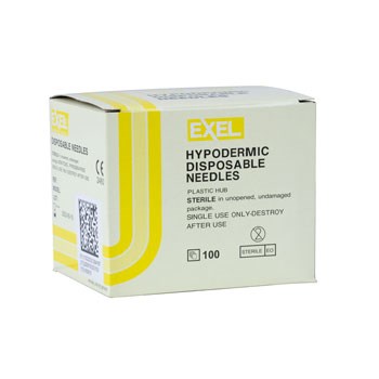 NEEDLE HYPODERMIC EXEL 20G x 1" BX/100