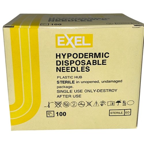 NEEDLE HYPODERMIC EXEL 30G x 1/2" BX/100