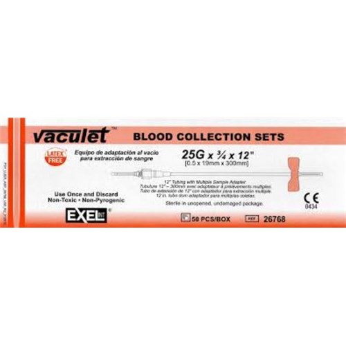 BLOOD COLLECTION SET 25G X 3/4" BLUE