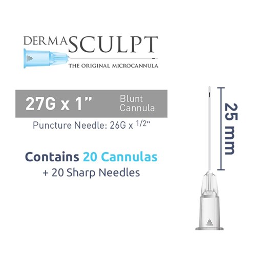 CANNULA 27G X 1" 25MM DERMASCULPT