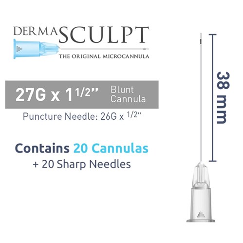 CANNULA 27G X 1.5" 38MM DERMASCULPT