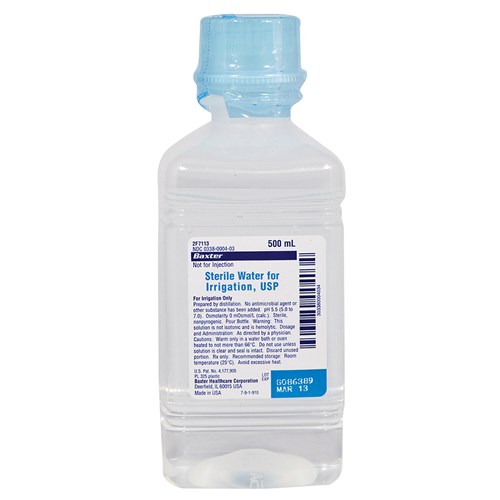 WATER STERILE IRRIGATION BOTTLE 500ML