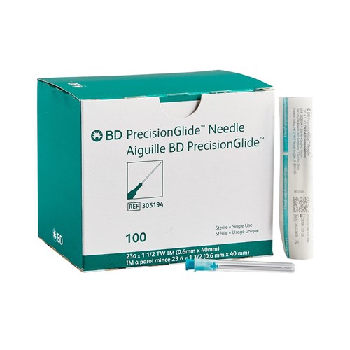 NEEDLE HYPODERM BD 23G x 1.5" TW BX/100