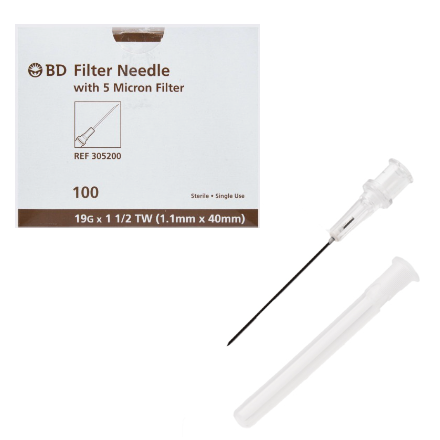 NEEDLE 19G X 1.5" FILTERED THIN WALL