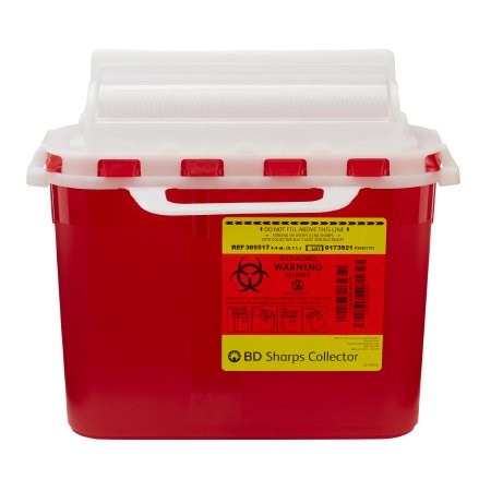 SHARPS CONTAINER HORIZ RED 5.4 QT 20/CS