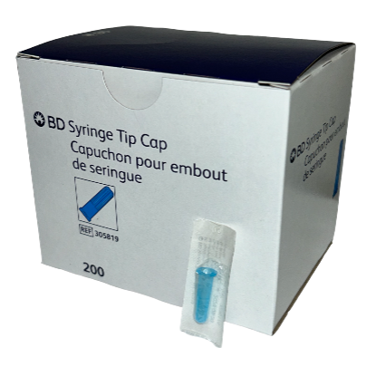 SYRINGE TIP CAP BLUE STERILE BX/200