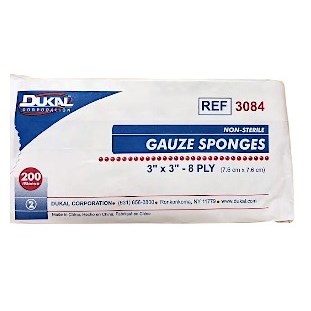 GAUZE SPONGE 3X3 8-PLY NS WOVEN 20BX/CS