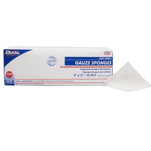 GAUZE SPONGE 3X3 12-PLY NS WOVEN 20BX/CS