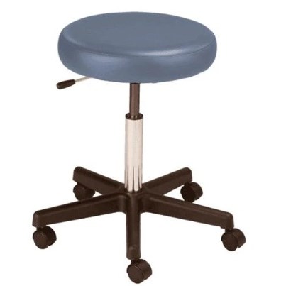 STOOL PNEUM BLACK BASE W/O BACK SLATE