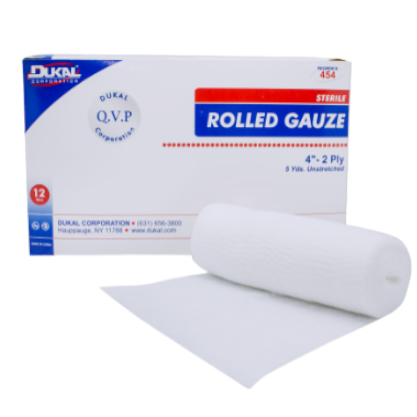 ROLLED GAUZE 4" NON STERILE 2-PLY BG/12