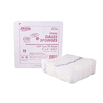 GAUZE SPONGE 4X4 16-PLY X-RAY DET BX/10