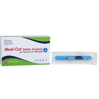 SCALPEL MEDI-CUT #15 SAFETY STERILE 10/B