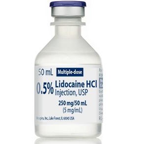 LIDOCAINE 0.5% PLAIN 50ML BX/25