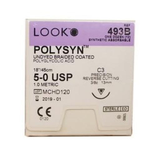 SUTURE 5/0 POLYSYN 18" C3 12/BX