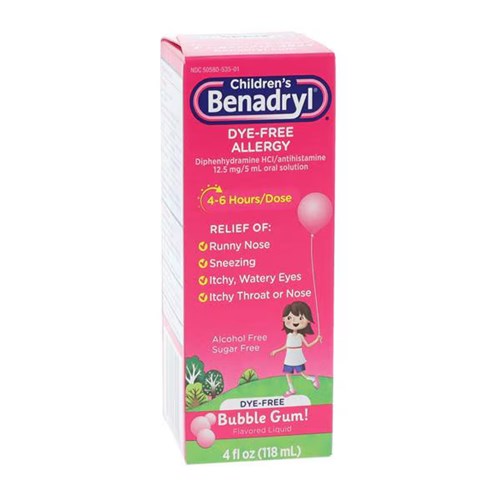 BENADRYL CHILDREN ALLERGY BUBBLE GUM 4OZ