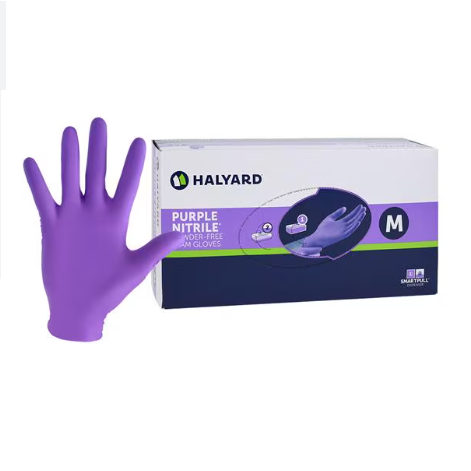 GLOVE NITRILE PURPLE MED HALYARD BX/100