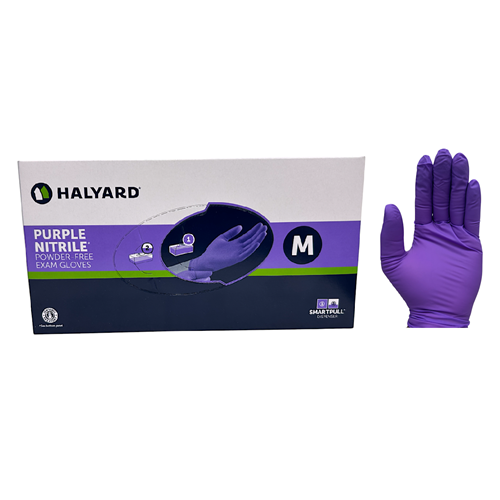 GLOVE NITRILE PURPLE MED HALYARD BX/100