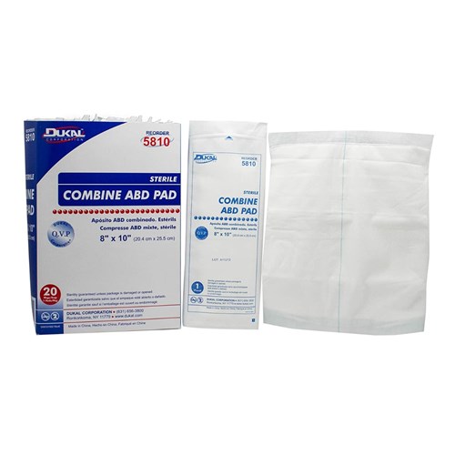 PAD ABD 8" X 10" STERILE 16/CS