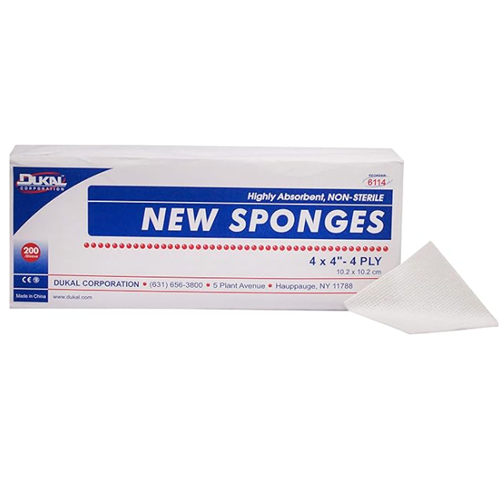 GAUZE SPONGE 4X4 4-PLY NON-WOVEN NS