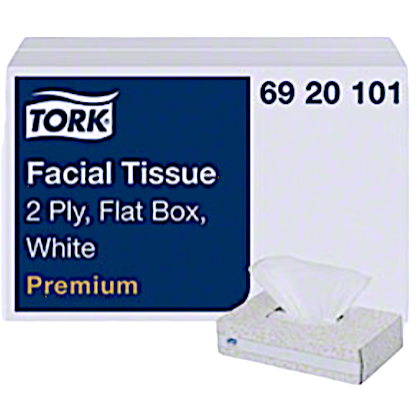 FACIAL TISSUE WHITE 2-PLY 8X8" 100SHT/BX