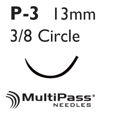 SUTURE 5/0 18" ETHILON BLACK P-3 3/8 CIR