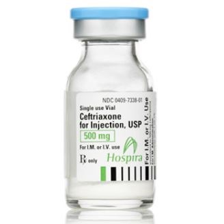 CETRIAXONE SODIUM SDV 500MG BX/10