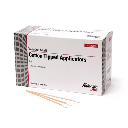 APPLICATOR COTTON TIP 6" WOOD NS BX/1000