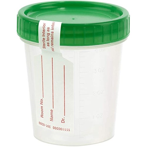 CUP SPECIMEN 4 OZ STER GREEN CAP W SEAL