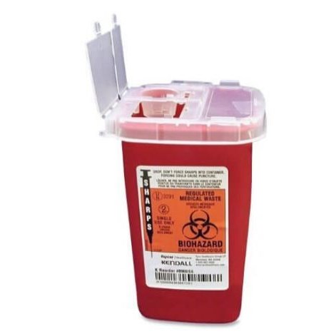 SHARPS CONTAINER 1 QT RED 100EACH/CASE