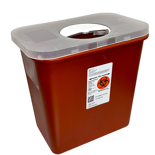 SHARPS CONTAINER 2 GALLON RED ROTOR LID