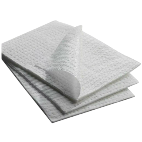 TOWELS 3-PLY BIB 13" x 18" POLY WHITE TD