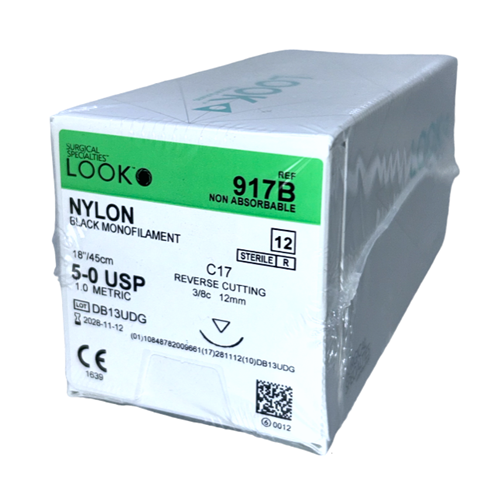 SUTURE 5/0 18" NYLON BLK C-17