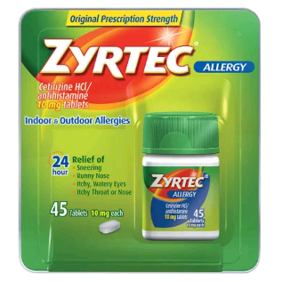 ZYRTEC TABLET 10MG OTC BT/45