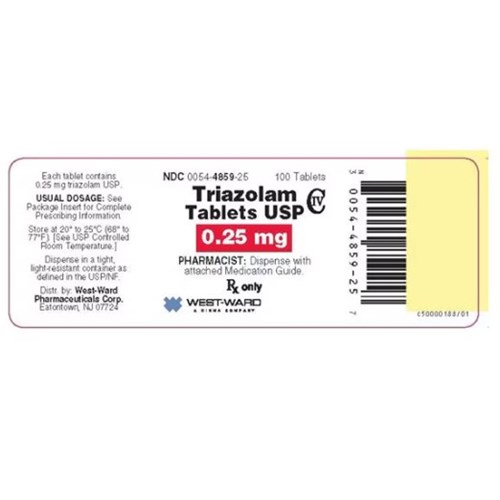 TRIAZOLAM TAB 0.25MG BT/100